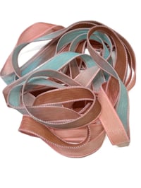 Image 6 of 1PC. CORAL REEF 42" hand dyed wrist wrap bracelet silk ribbon//Yoga wrist wrap bracelet ribbon