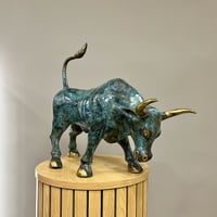 Image 1 of Bull In Aged Green Patina 43cm