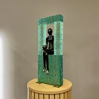 Image 2 of Woman Sitting In Glass Frame 52cm