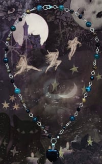 Image 1 of Whimsigoth black heart pendant necklace 