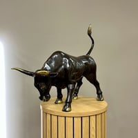 Image 2 of Bull In Dark Brown Patina 43cm