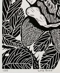 Image 3 of ‘Love Buzz’ Ltd ed linocut print