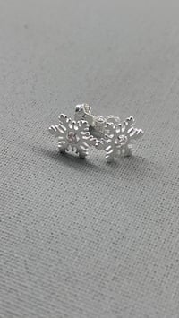 Sterling silver snowflake diamante studs