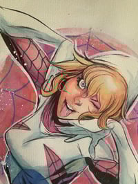 Image 2 of “Web of Attitude” – Original Spider-Gwen Watercolor