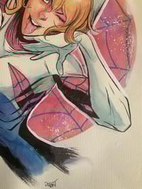 Image 3 of “Web of Attitude” – Original Spider-Gwen Watercolor
