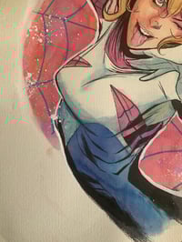 Image 4 of “Web of Attitude” – Original Spider-Gwen Watercolor