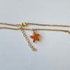 flower drop starfish gold chain necklaces