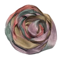 Image 3 of 10YD. ROSE GARDEN HAND DYED SARI SILK RIBBON BY COLOR BURST SILK