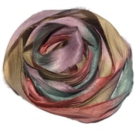 Image 6 of 10YD. ROSE GARDEN HAND DYED SARI SILK RIBBON BY COLOR BURST SILK