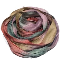 Image 7 of 10YD. ROSE GARDEN HAND DYED SARI SILK RIBBON BY COLOR BURST SILK