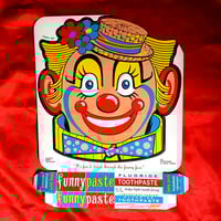 Image 1 of Funny Paste Clown Toothpaste Product Package  Punch out Mask (1960s)