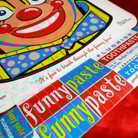 Image 2 of Funny Paste Clown Toothpaste Product Package  Punch out Mask (1960s)