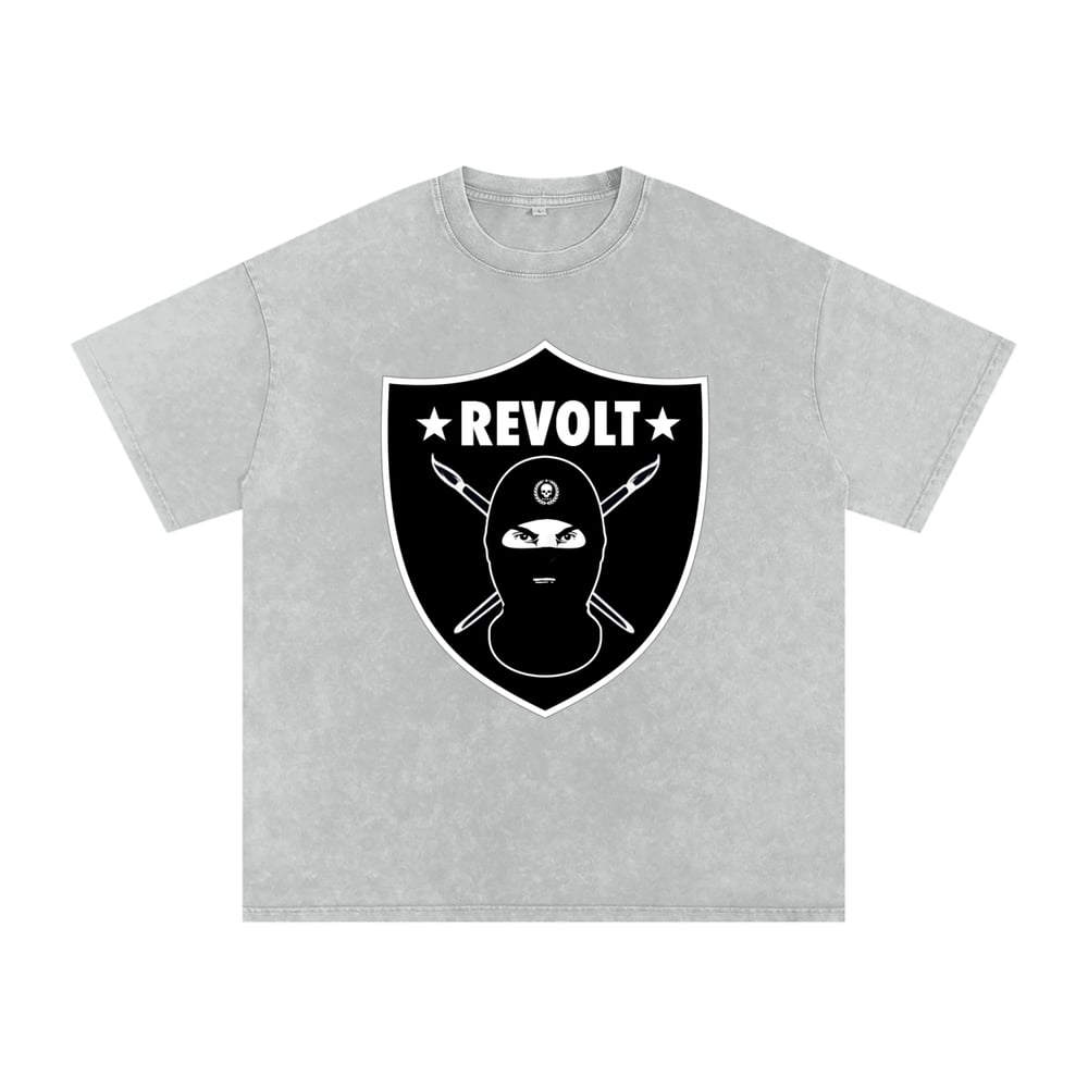 Image of Revolt Badge Light Grey Acid Wash