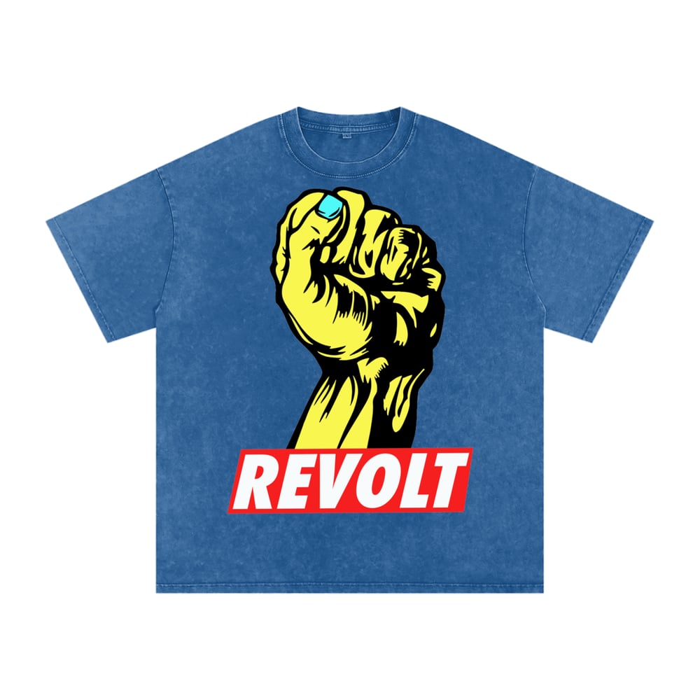 Image of Revolt Fist Blue Acid Wash