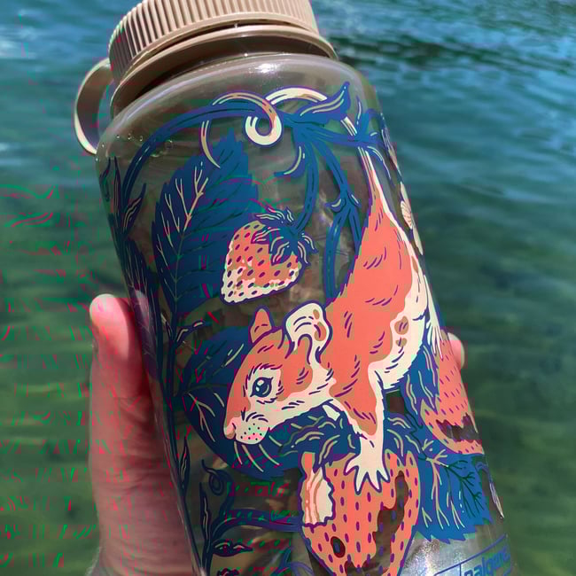 Strawberry Mice Nalgene bottle - Cotton