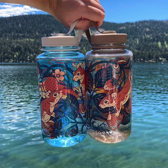 Strawberry Mice Nalgene bottle - Cotton