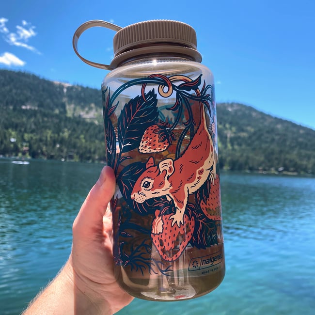 Strawberry Mice Nalgene bottle - Cotton