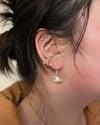 morning glory flower silver/gold huggie hoop earrings