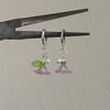 'purple bellflowers with pearl accent' earrings