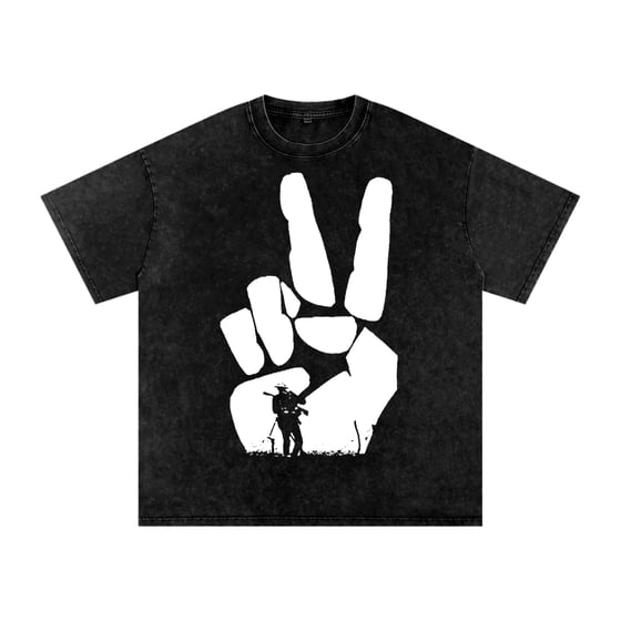 Image of Give Peace A Chance Black Acid Wash