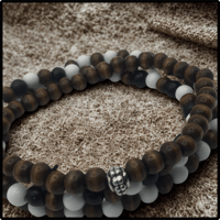 Image 1 of men’s wooden beaded bracelet