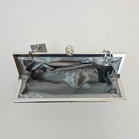 Image 4 of Nina Aneka Pleated Metallic Frame Clutch, Silver