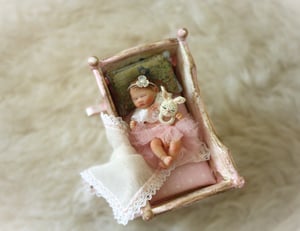 Image of OOAK 1/12 Scale Miniature Realistic Baby Girl "Evelyn"