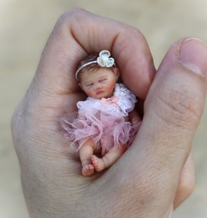 Image of OOAK 1/12 Scale Miniature Realistic Baby Girl "Evelyn"