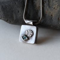 Image 1 of Where the Leaves Blow Silver hollow form necklace with Apatite Gemstone