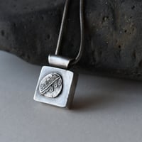 Image 2 of Where the Leaves Blow Silver hollow form necklace with Apatite Gemstone