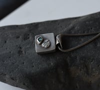 Image 3 of Where the Leaves Blow Silver hollow form necklace with Apatite Gemstone
