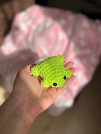 Image 1 of Pocket Frog Amigurumi | Mini Crochet Frog Plush | Handmade Frog Keychain | Cute Frog Toy 