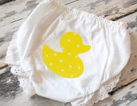 Image 1 of Yellow Duck Baby Bloomers Ruffled Diaper Cover Ducky Bottoms