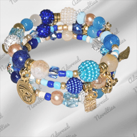 Image 4 of ANA826166 - Feeling Blue Memory Wire Bracelet