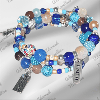 Image 6 of ANA826166 - Feeling Blue Memory Wire Bracelet