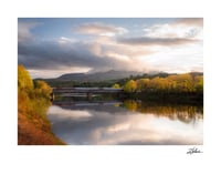Image 1 of PRINT: CORNISH-WINDSOR COVERED BRIDGE AFTER A SPRINGTIME STORM