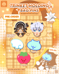 PRE-ORDER ✿ Original ✿ Acrylic Bag Pins