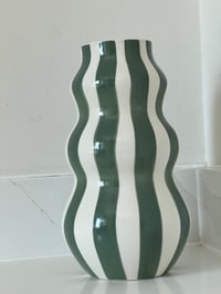 Image 2 of Green and white stripe Vase