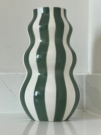 Image 3 of Green and white stripe Vase