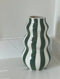 Image 1 of Green and white stripe Vase