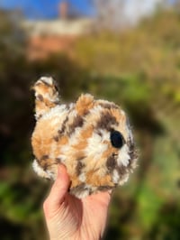 Image 3 of Fluffy Calico Cat Crochet Plush | Amigurumi Cat Loaf | Handmade Stuffed Kitty | Kawaii Cat Toy 
