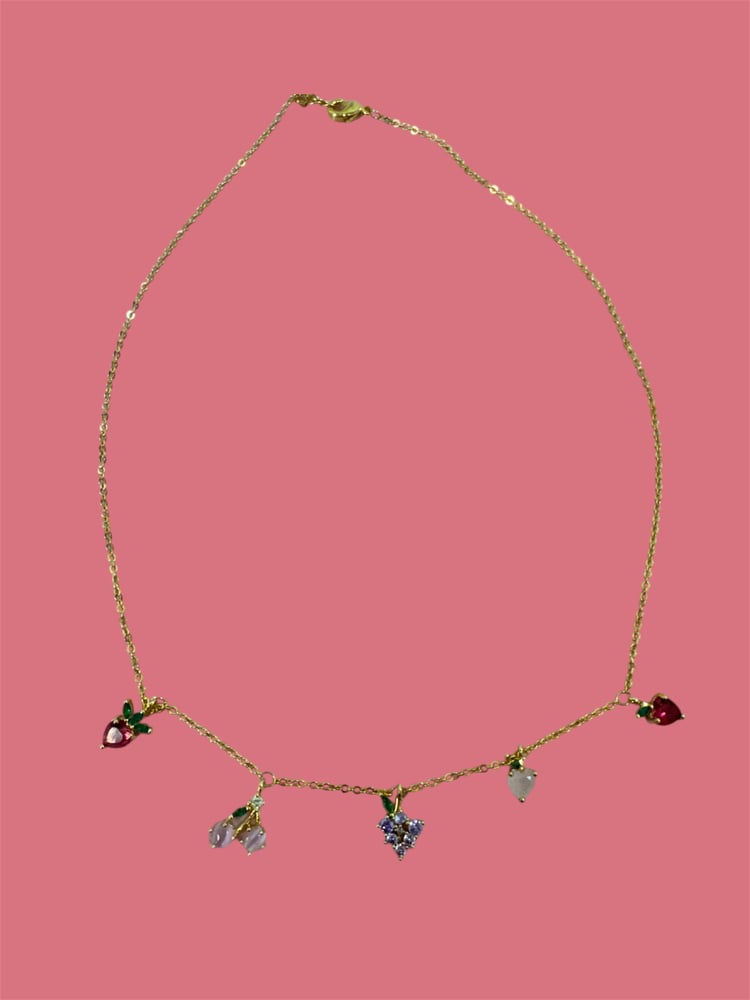 Image of Fruit Charm Necklace 🍎🍓🍒🍇