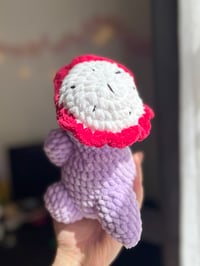 Image 4 of Cute Dinosaur Amigurumi with Dragon Fruit Hat | Crochet Dino Plush | Handmade Soft Toy | Kawaii Dino