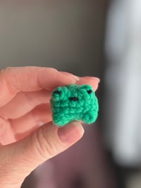 Image 3 of Mini Frog Plushie – Pocket Crochet Frog Keychain – Tiny Amigurumi Frog Toy – Handmade Gift