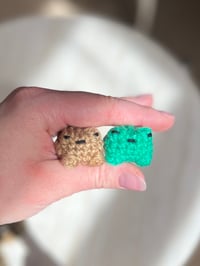 Image 1 of Mini Frog Plushie – Pocket Crochet Frog Keychain – Tiny Amigurumi Frog Toy – Handmade Gift