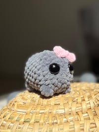 Image 3 of Sad Hamster Amigurumi – Viral Meme-Inspired Crochet Plush – Handmade Emotional Support Toy