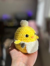 Image 5 of Funny Chicken Plushie with Knife | Angry Amigurumi Toy | Handmade Kawaii Crochet Gift Idea
