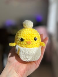 Image 2 of Funny Chicken Plushie with Knife | Angry Amigurumi Toy | Handmade Kawaii Crochet Gift Idea