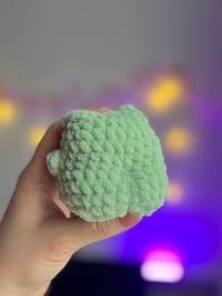 Image 4 of Cheeky Frog Amigurumi – Handmade Crochet Plush Frog – Kawaii Cottagecore Toy, Wholesome Gift 