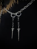 Image 3 of live by the sword earrings